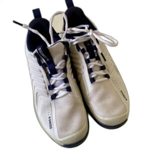 K-Swiss White and Navy Athletic Shoes